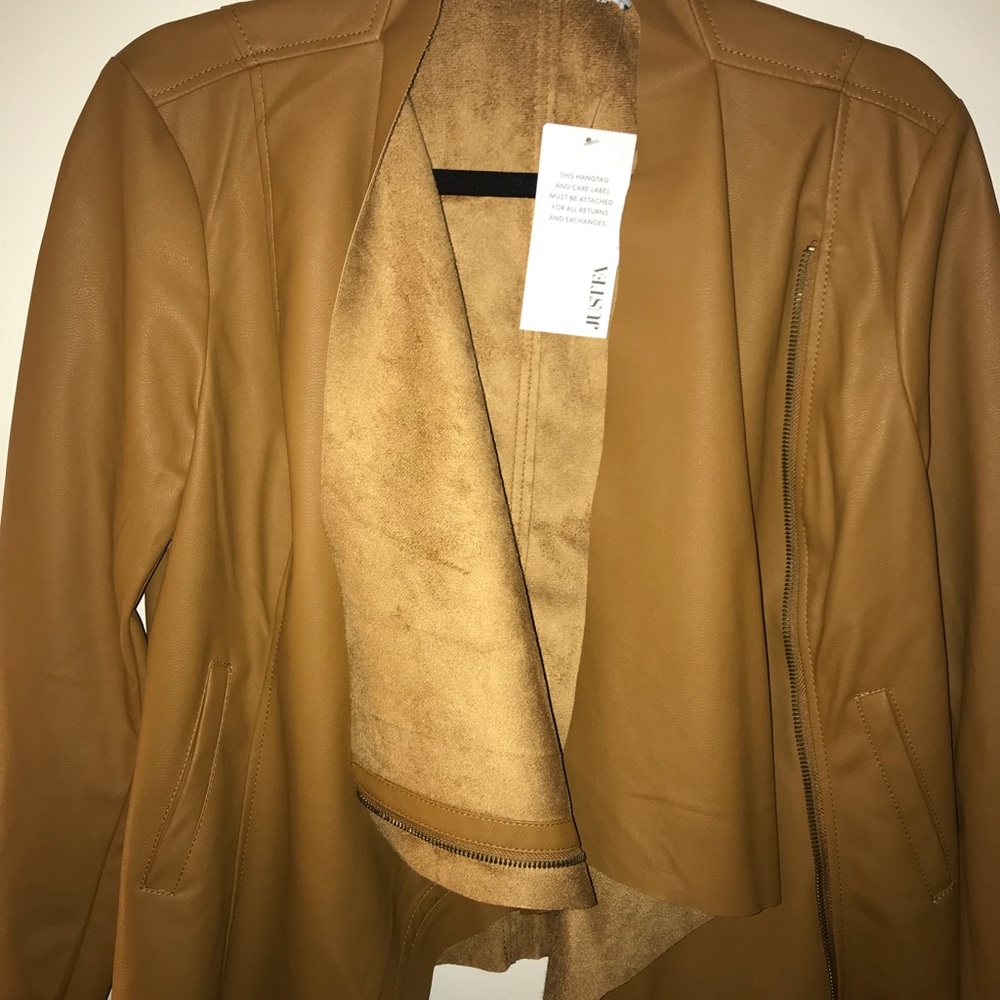 Faux camel leather jacket - Lrg